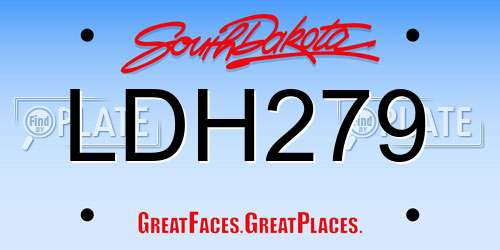 LDH279 South Dakota License Plate