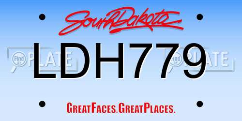 LDH779 South Dakota License Plate