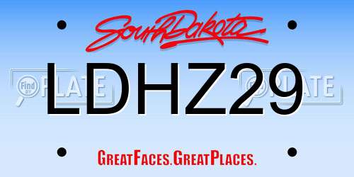 LDHZ29 South Dakota License Plate