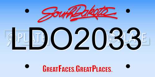 LDO2033 South Dakota License Plate