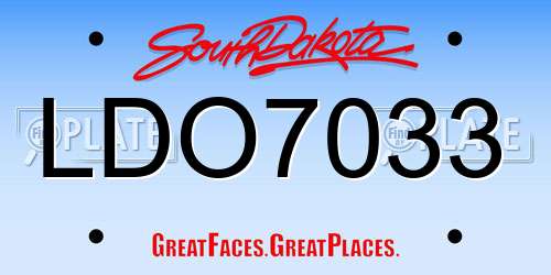 LDO7033 South Dakota License Plate