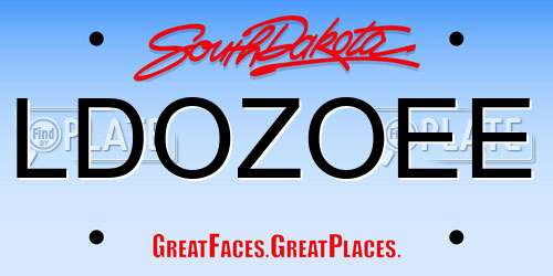 LDOZOEE South Dakota License Plate