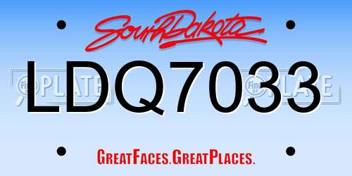 LDQ7033 South Dakota License Plate