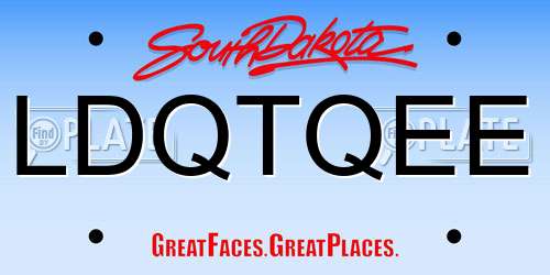 LDQTQEE South Dakota License Plate