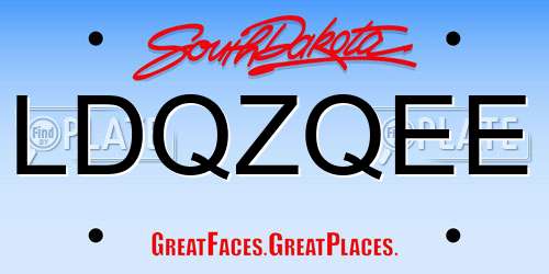 LDQZQEE South Dakota License Plate
