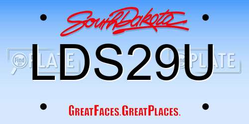 LDS29U South Dakota License Plate