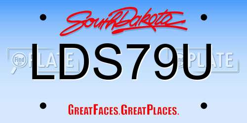LDS79U South Dakota License Plate