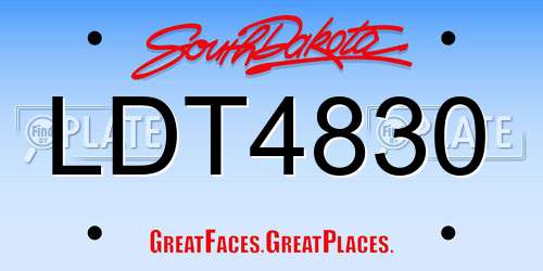LDT4830 South Dakota License Plate