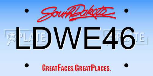 LDWE46 South Dakota License Plate