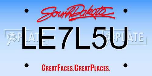 LE7L5U South Dakota License Plate