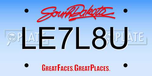 LE7L8U South Dakota License Plate
