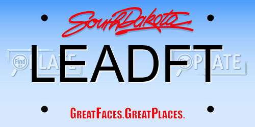 LEADFT South Dakota License Plate