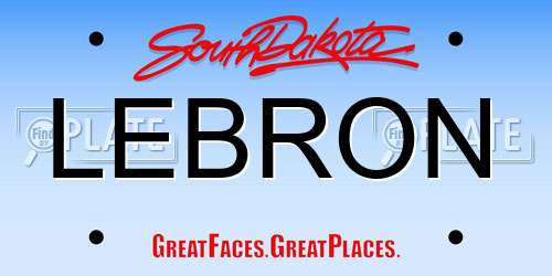 LEBRON South Dakota License Plate