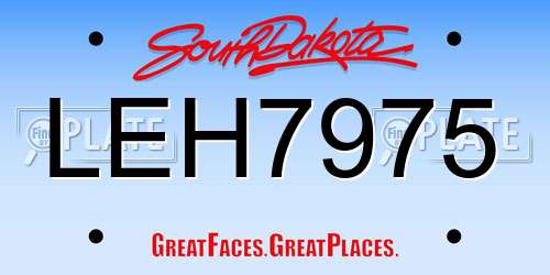 LEH7975 South Dakota License Plate