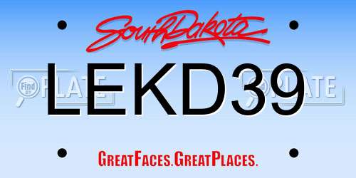 LEKD39 South Dakota License Plate