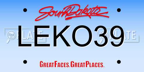 LEKO39 South Dakota License Plate