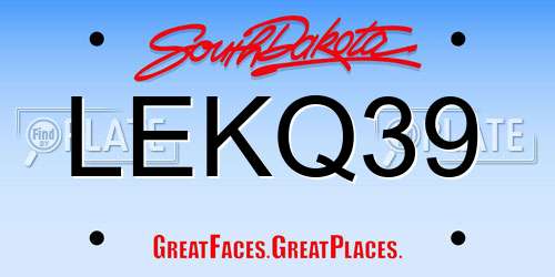 LEKQ39 South Dakota License Plate