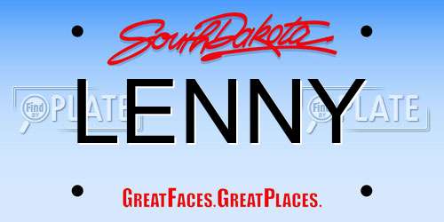 LENNY South Dakota License Plate