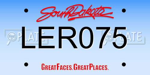 LER075 South Dakota License Plate