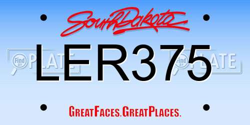 LER375 South Dakota License Plate
