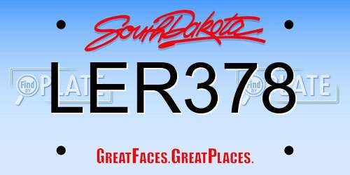 LER378 South Dakota License Plate