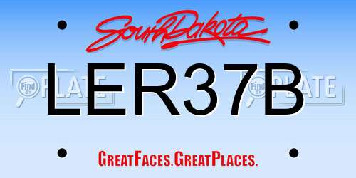 LER37B South Dakota License Plate
