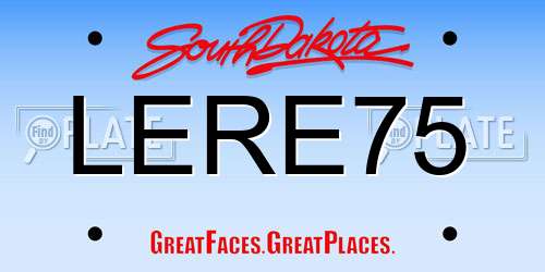 LERE75 South Dakota License Plate