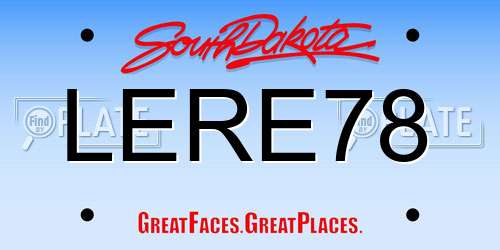 LERE78 South Dakota License Plate