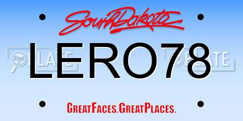 LERO78 South Dakota License Plate