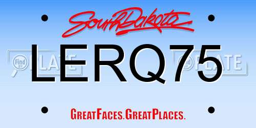 LERQ75 South Dakota License Plate