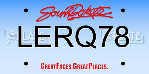 LERQ78 South Dakota License Plate