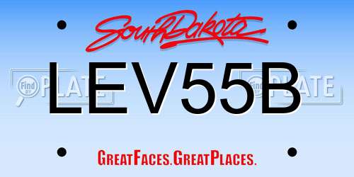LEV55B South Dakota License Plate