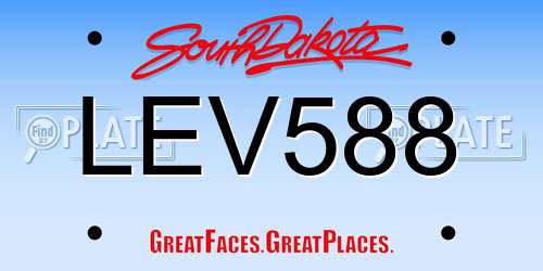 LEV588 South Dakota License Plate