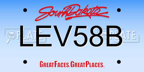 LEV58B South Dakota License Plate