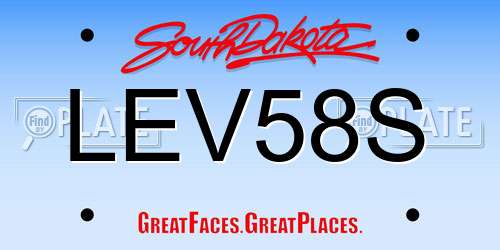 LEV58S South Dakota License Plate