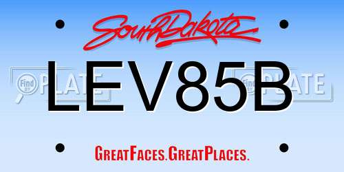 LEV85B South Dakota License Plate