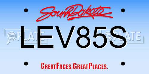 LEV85S South Dakota License Plate