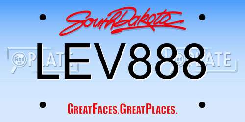 LEV888 South Dakota License Plate