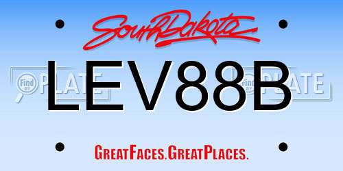 LEV88B South Dakota License Plate