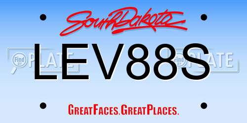 LEV88S South Dakota License Plate