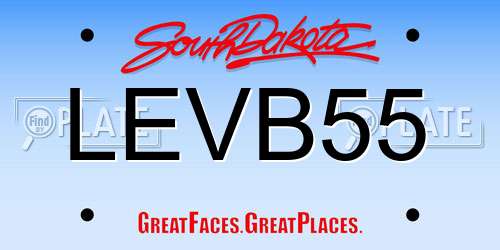 LEVB55 South Dakota License Plate