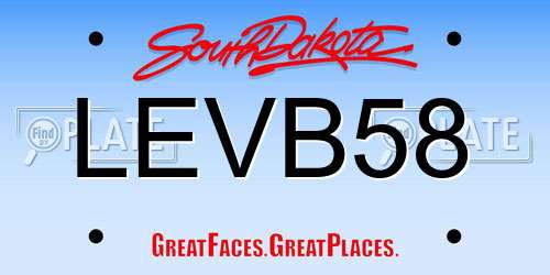LEVB58 South Dakota License Plate