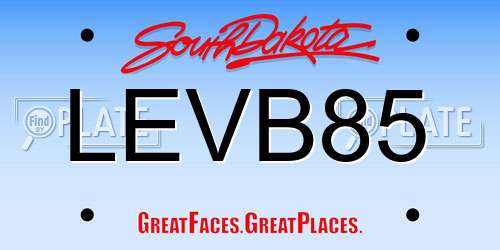 LEVB85 South Dakota License Plate