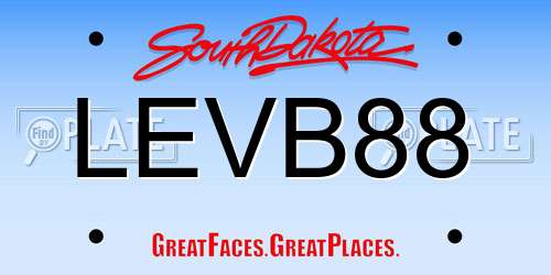 LEVB88 South Dakota License Plate
