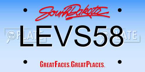 LEVS58 South Dakota License Plate
