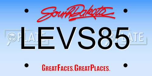 LEVS85 South Dakota License Plate