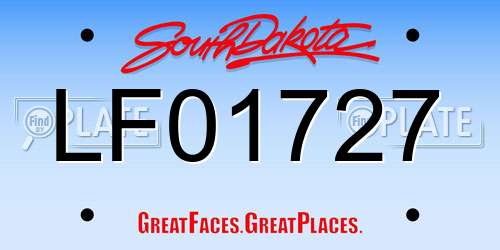 LF01727 South Dakota License Plate