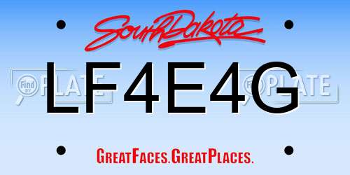 LF4E4G South Dakota License Plate