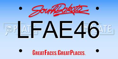 LFAE46 South Dakota License Plate