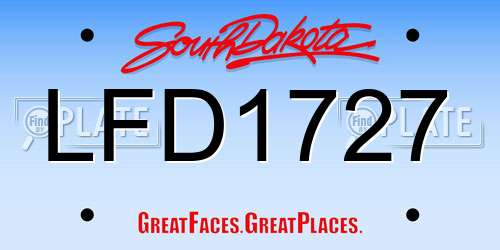 LFD1727 South Dakota License Plate